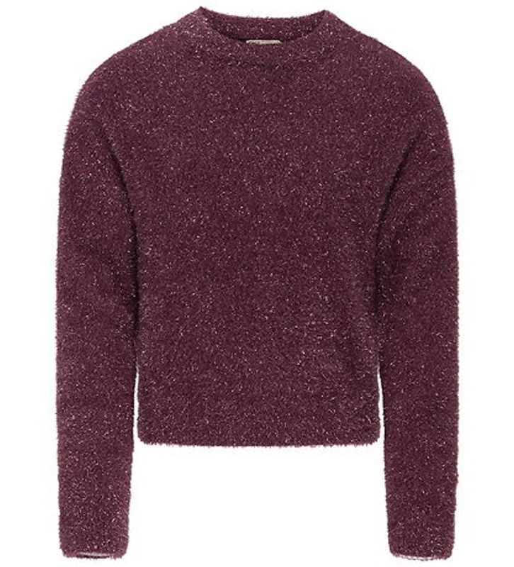 KogPiumo glitter l/s o-neck knt - Rose wine/Rose wine