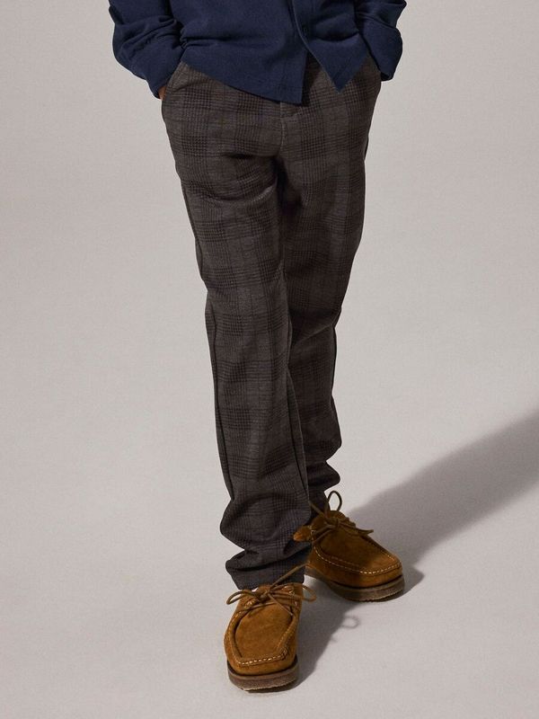 nkmSilas comfort pant - Dark Grey Mel/Checks