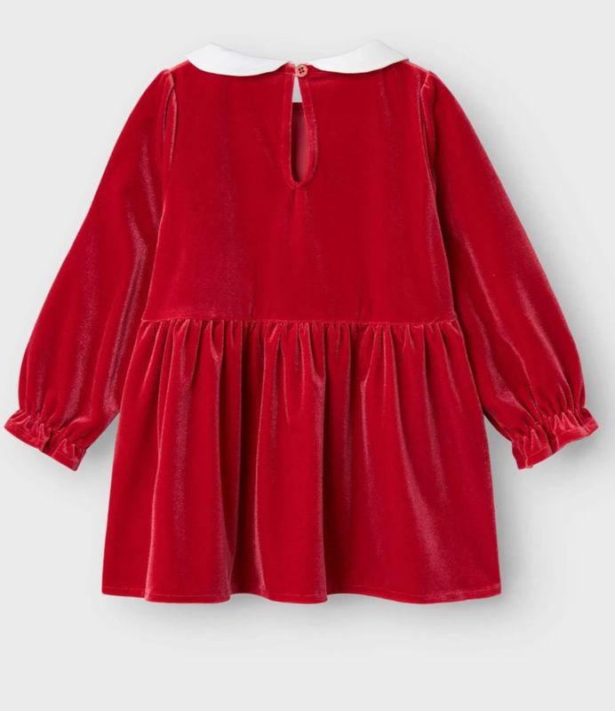 NmfRinna ls Velour dress - Jester Red