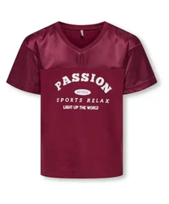 KogLulup s/s v-neck sporty top - Cabernet