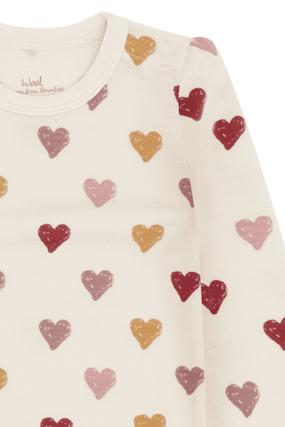 Hovedbilde Hust&Claire Baloo Hearts ull/bambus body - off ...