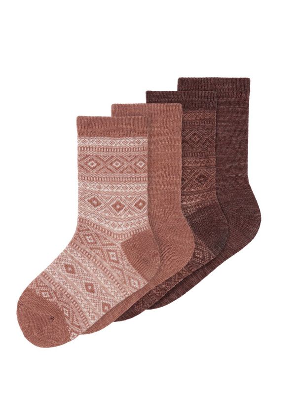NmfWak Wool 4-pack Sock - Cognac