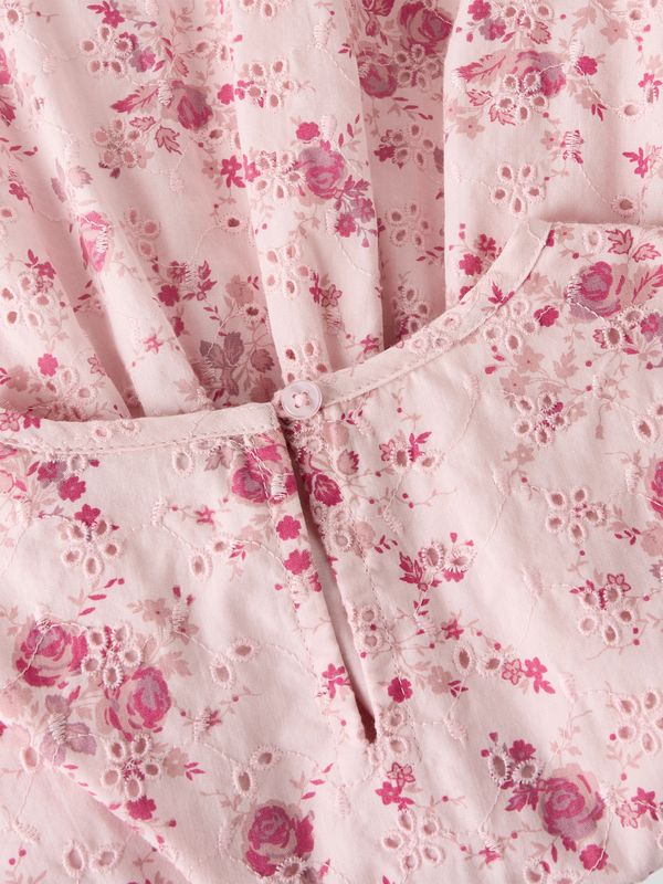 Name It Brodert Kjole - Cradle Pink