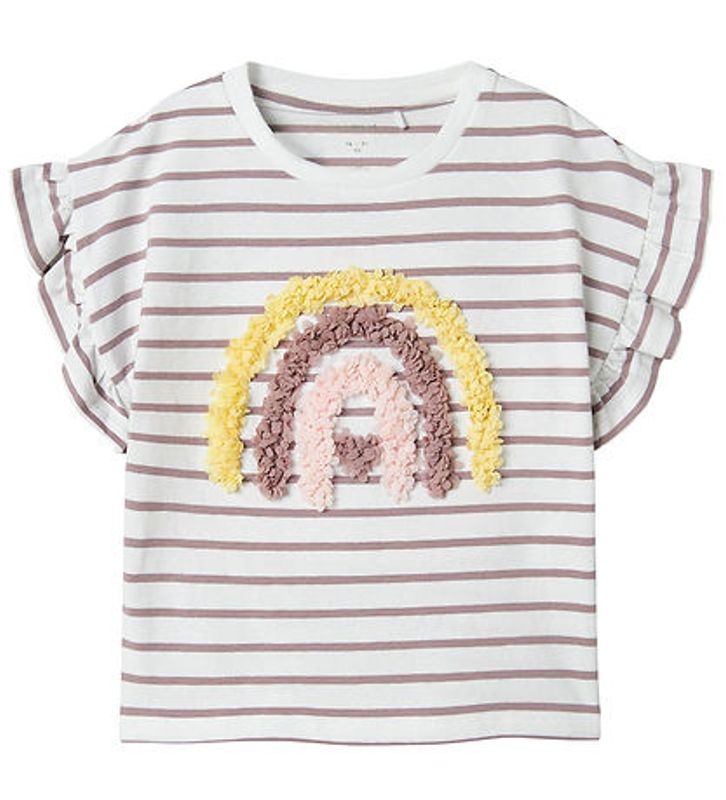 NmfJadey nreg ss top - Bright White/Purple Dove