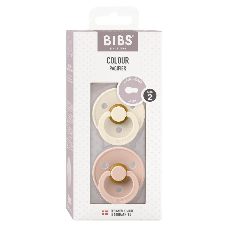 BIBS Colour 2-pk Naturgummi - Ivory/Blush