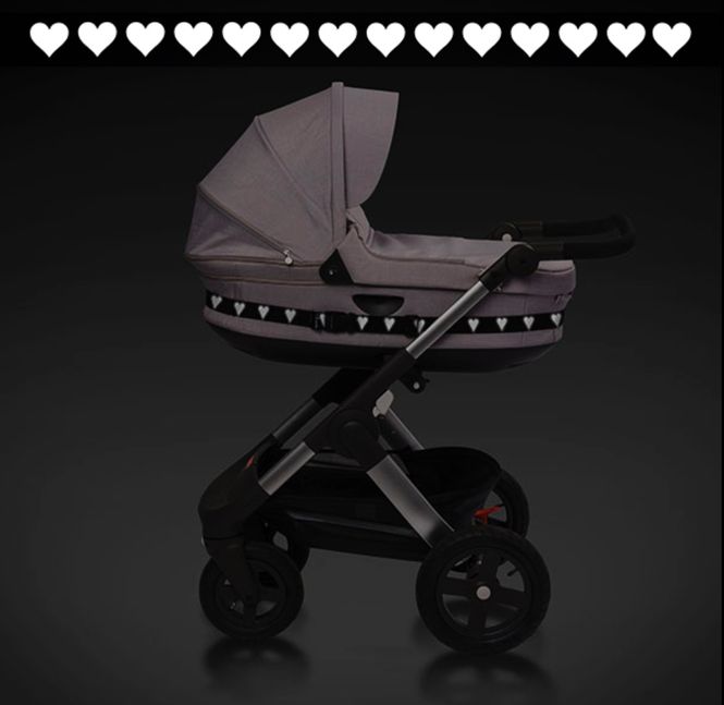 Hovedbilde Tinkafu Refleksstropp Hjerter  - Sort