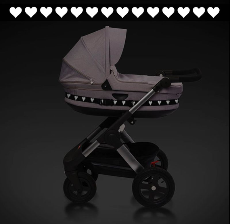 Tinkafu Refleksstropp Hjerter  - Sort