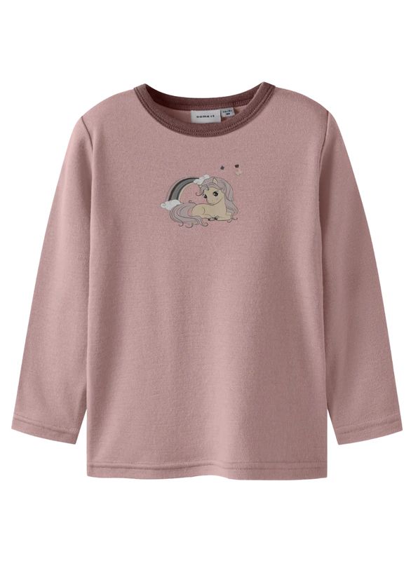 NmfWillit wool ls top - Antler/Unicorn